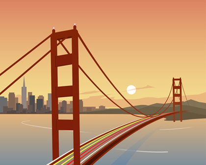 San Francisco and Golden Gate Bridge